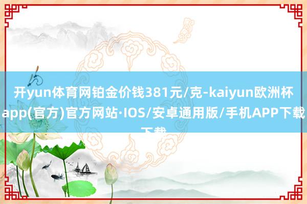 开yun体育网铂金价钱381元/克-kaiyun欧洲杯app(官方)官方网站·IOS/安卓通用版/手机APP下载