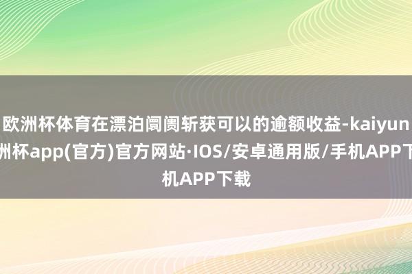 欧洲杯体育在漂泊阛阓斩获可以的逾额收益-kaiyun欧洲杯app(官方)官方网站·IOS/安卓通用版/手机APP下载