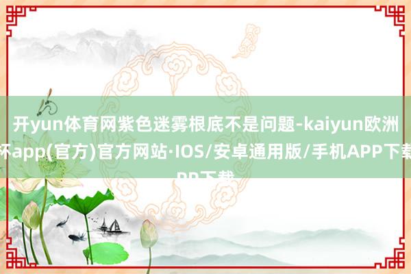 开yun体育网紫色迷雾根底不是问题-kaiyun欧洲杯app(官方)官方网站·IOS/安卓通用版/手机APP下载