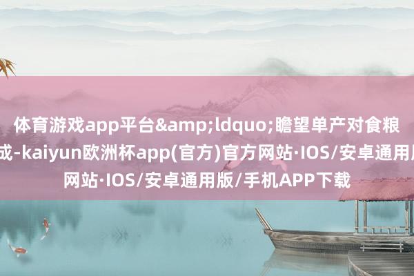 体育游戏app平台&ldquo;瞻望单产对食粮增产的孝敬超七成-kaiyun欧洲杯app(官方)官方网站·IOS/安卓通用版/手机APP下载