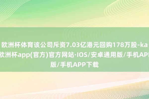 欧洲杯体育该公司斥资7.03亿港元回购178万股-kaiyun欧洲杯app(官方)官方网站·IOS/安卓通用版/手机APP下载